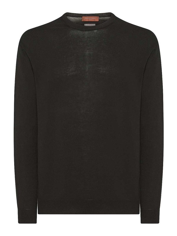 DANIELE FIESOLI: Strickpullover mit Rundhalsausschnitt - Rundhalspullover - Schwarz