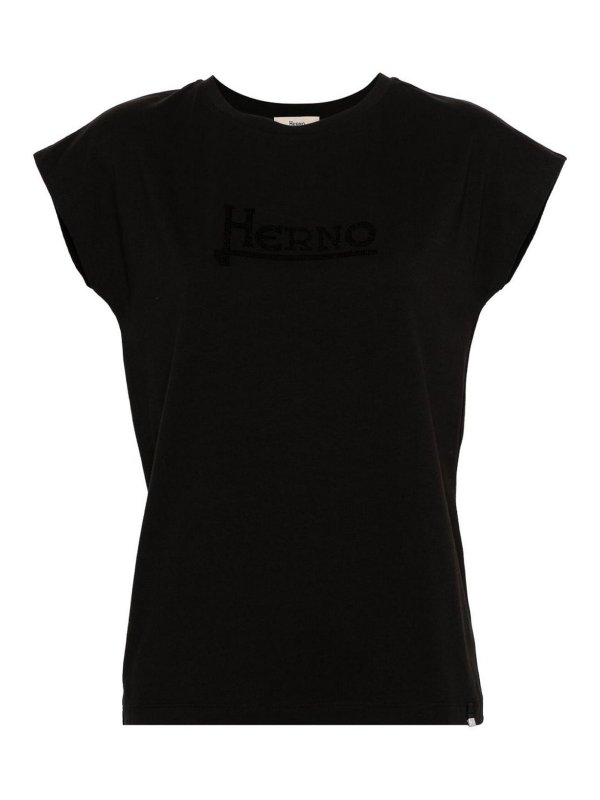 HERNO: Camisetas - Camiseta - Negro