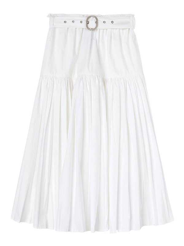 JIL SANDER: Jupes midi et au genou - Jupe Midi - Blanc