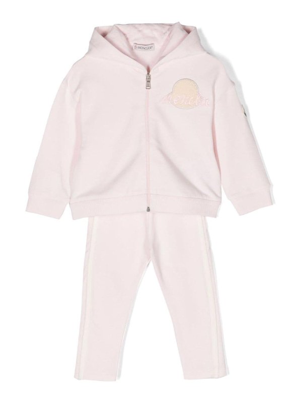 MONCLER: スウェットパンツ - トラックスーツ ボトムス - ヌードカラー