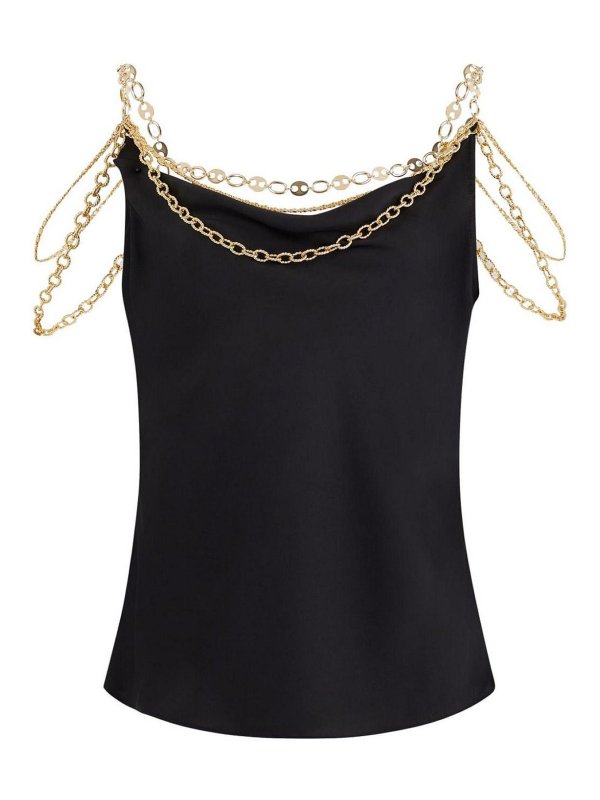 PACO RABANNE: Tops y camisetas sin mangas - Top - Negro