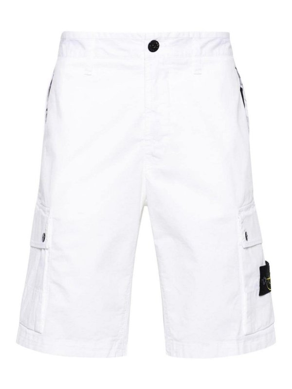 STONE ISLAND: Shorts - Shorts - Blanco