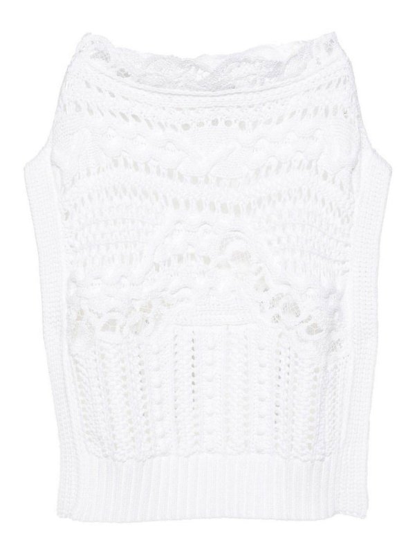 ERMANNO SCERVINO: Tops y camisetas sin mangas - Top - Blanco