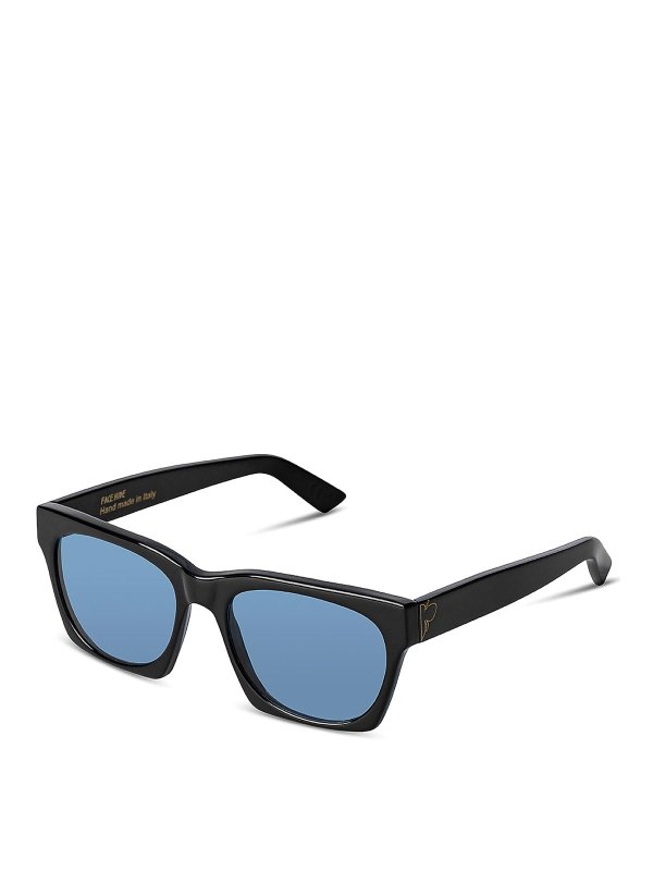FACE.HIDE: sunglasses online - Black And Blue Numero 0 Glasses