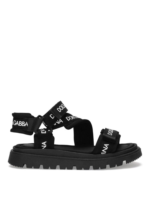 Dolce & Gabbana Jr: sandali - Sandalo con stampa logo