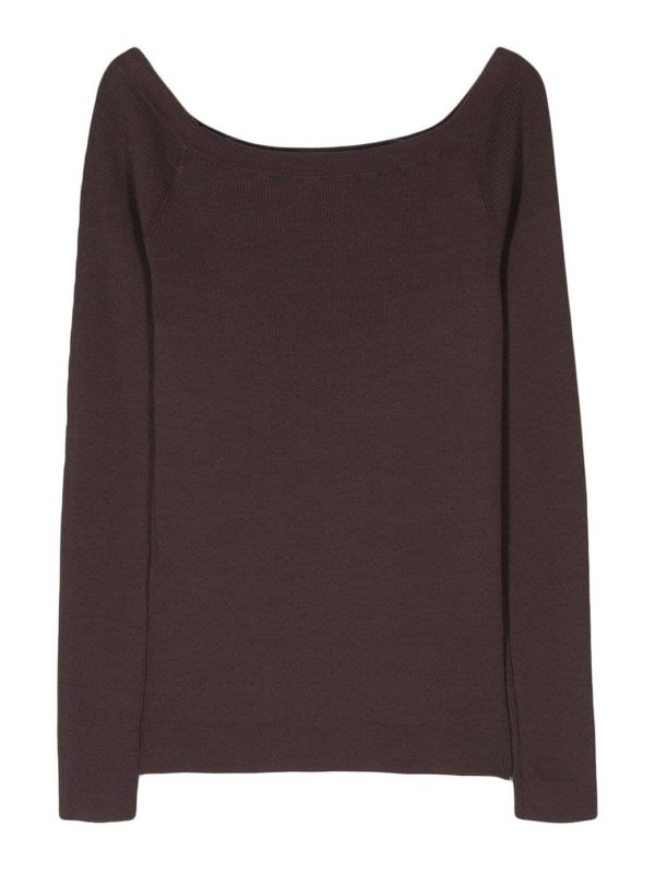 P.A.R.O.S.H.: Escotes barcos online - Suéter Con Escote Barco - Marrón