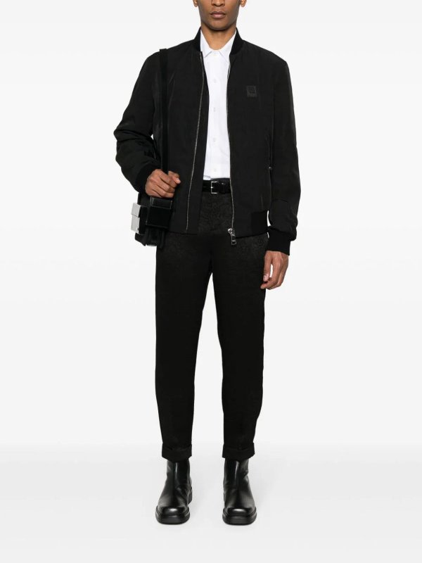 Balmain: casual jackets online - Logo-Patch Bomber Jacket