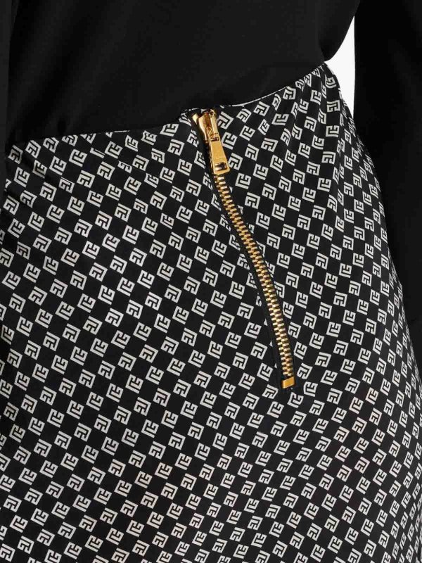 gonne al ginocchio  e longuette shop online Gonna a sciarpa di seta con frange