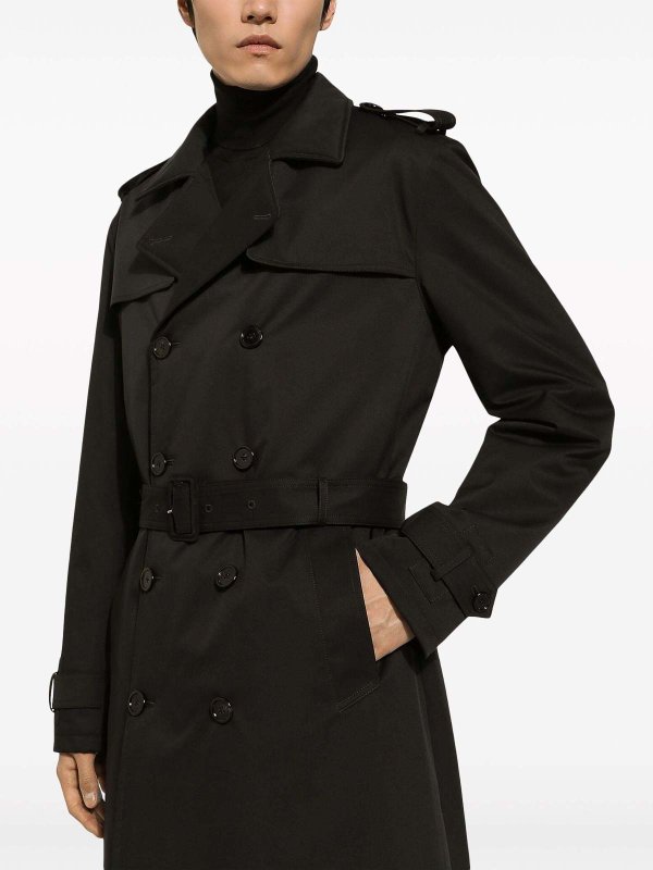 The Best Shops DOLCE & GABBANA: short coats - Belted Double-Breasted Trench Coat