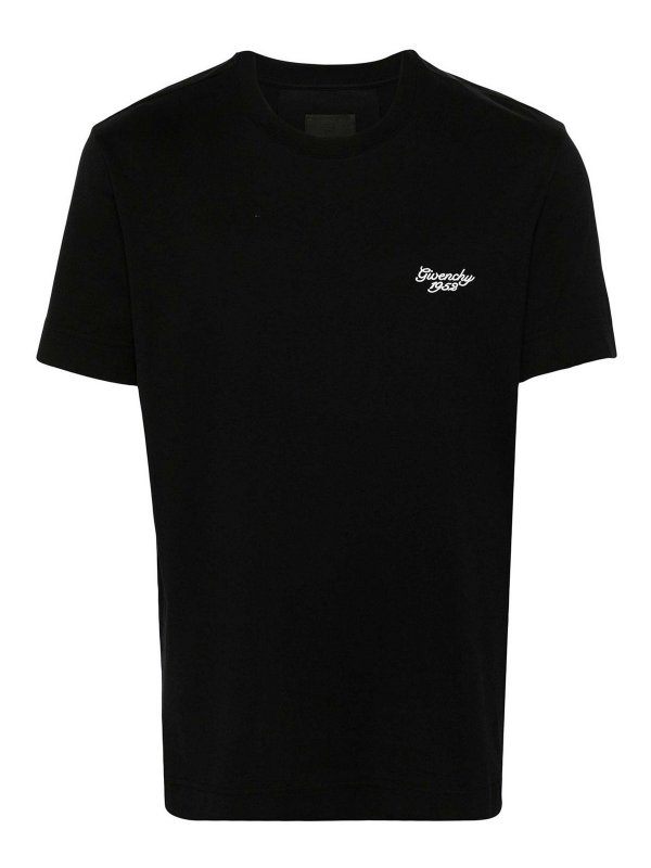 GIVENCHY: t-shirts - Logo-Embroidered T-Shirt