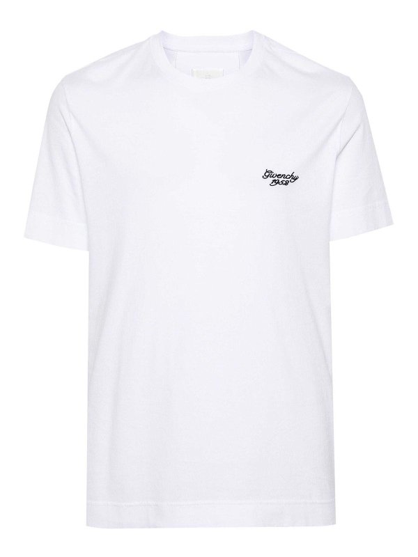GIVENCHY: t-shirts - Logo-Embroidered T-Shirt