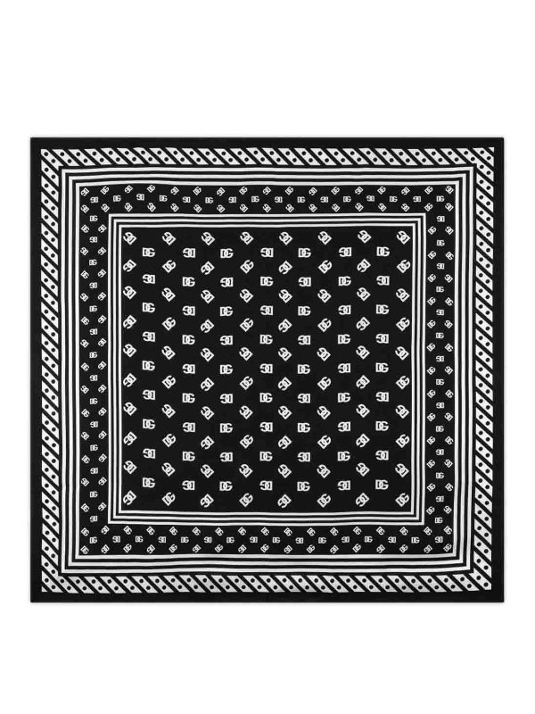 DOLCE & GABBANA: sciarpe e foulard - Sciarpa Con Stampa Logo Dg All Over