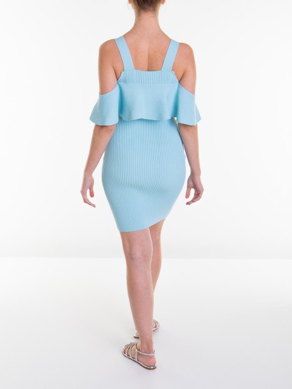 膝丈ドレス - ライトブルー shop online: MOSCHINO