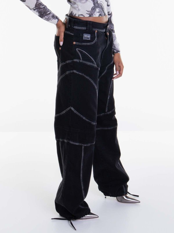 Versace Jeans Couture: ブーツカットジーンズ online - ブーツカットジーンズ - 黒