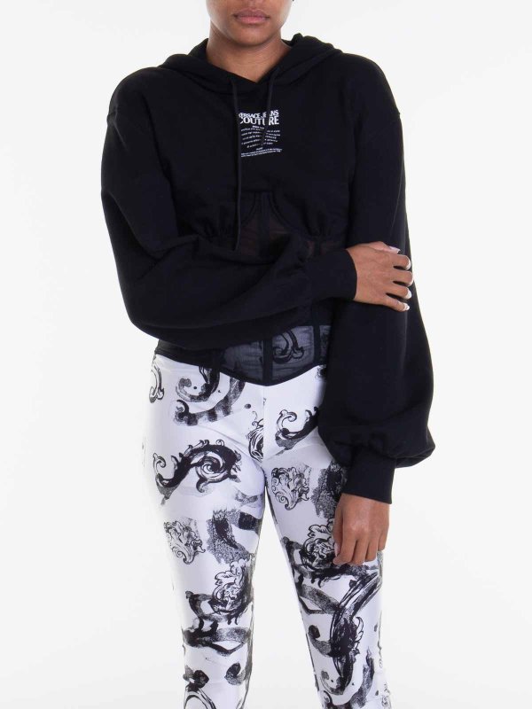 The Best Shops Versace Jeans Couture: Strickpullover mit Rundhalsausschnitt - Rundhalspullover - Schwarz