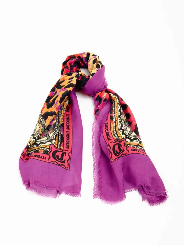 JUST CAVALLI: sciarpe e foulard online - Sciarpa con maxi logo