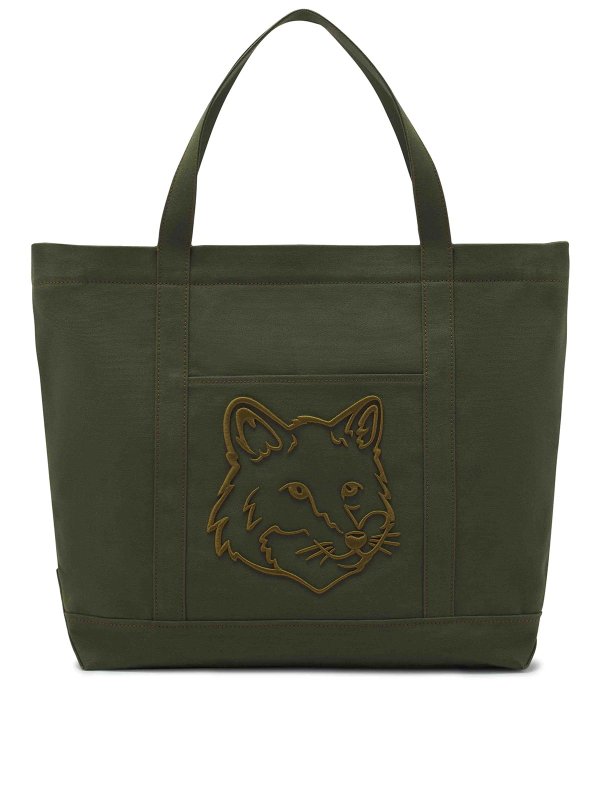 MAISON KITSUNÉ: totes bags - Fox Head Large Tote