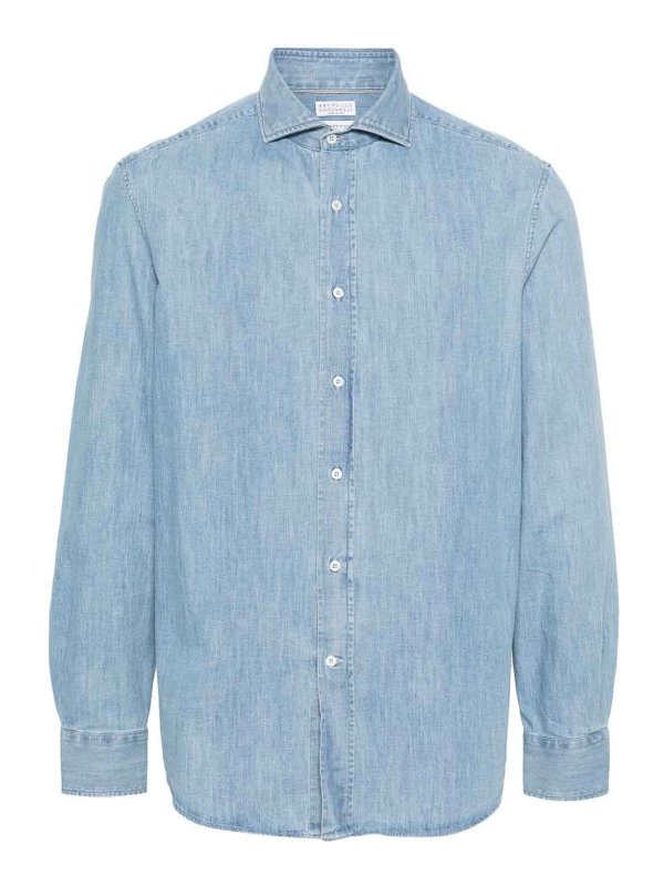BRUNELLO CUCINELLI: シャツ - シャツ - ライトウォッシュ
