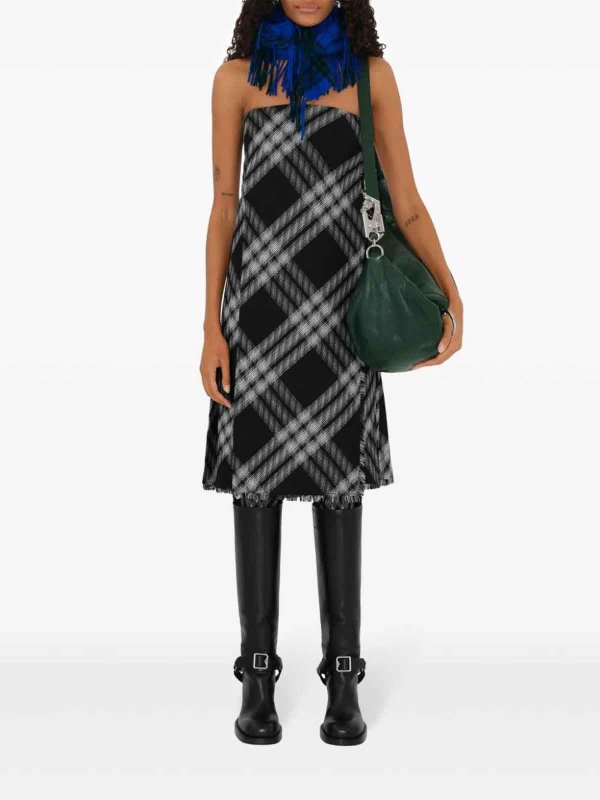 BURBERRY: knee length dresses online - Check Dress