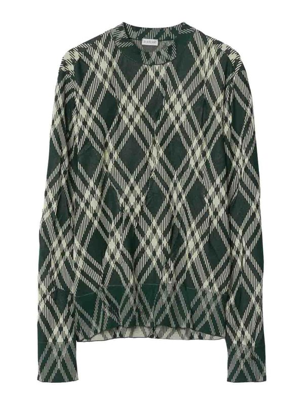 BURBERRY: Pull col rond - Pull Col Rond - Vert Foncé