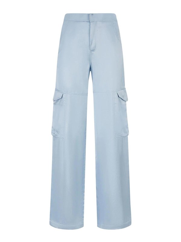 GCDS: casual trousers - Satin cargo pants