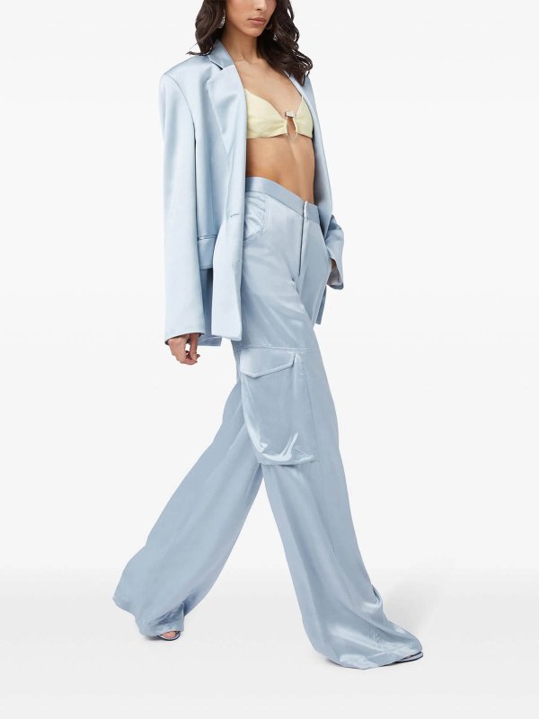 GCDS: casual trousers online - Satin cargo pants