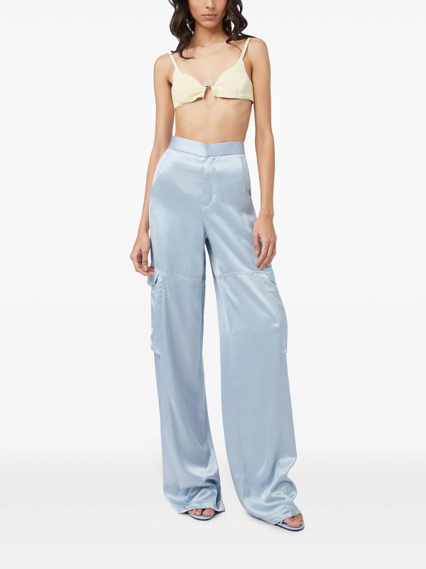 Satin cargo pants shop online: GCDS