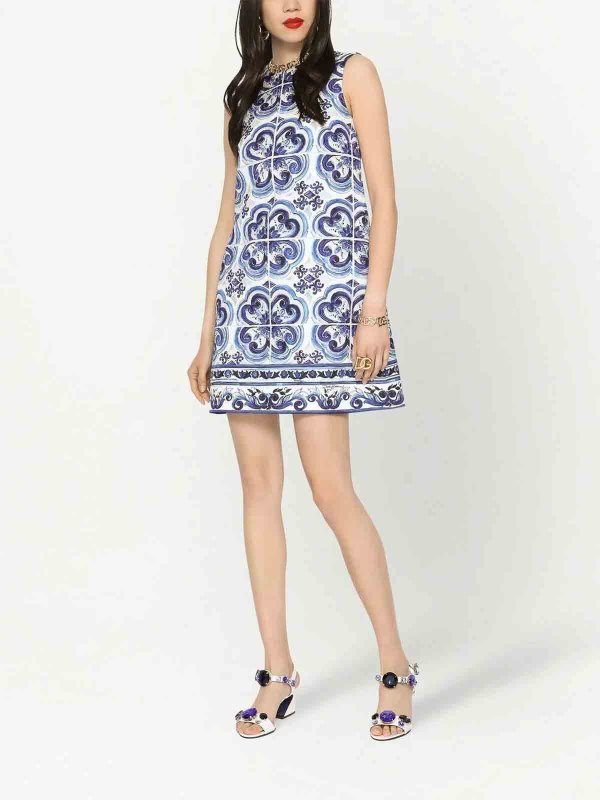 DOLCE & GABBANA: ニーレングスドレス online - 膝丈ドレス - ブルー