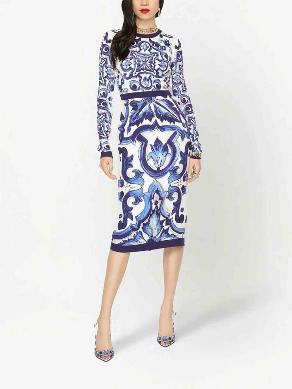 The Best Shops DOLCE & GABBANA: ニーレングスドレス - 膝丈ドレス - ブルー