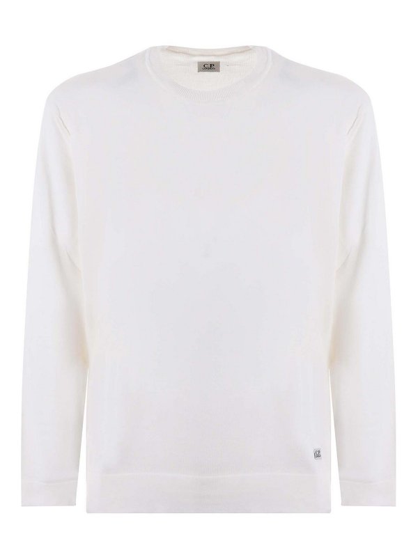C.P. COMPANY: Suéteres con cuello pico - Suéter Cuello Redondo - Blanco