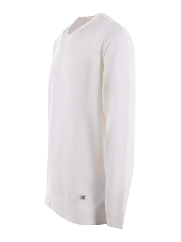 C.P. COMPANY: Suéteres con cuello pico online - Suéter Cuello Redondo - Blanco