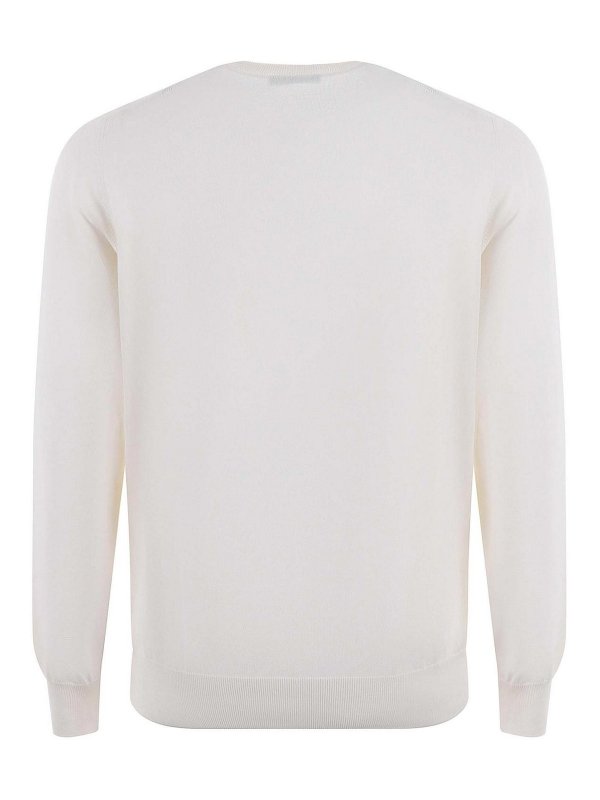 The Best Shops FAY: Suéteres con cuello pico - Suéter Cuello Redondo - Crema