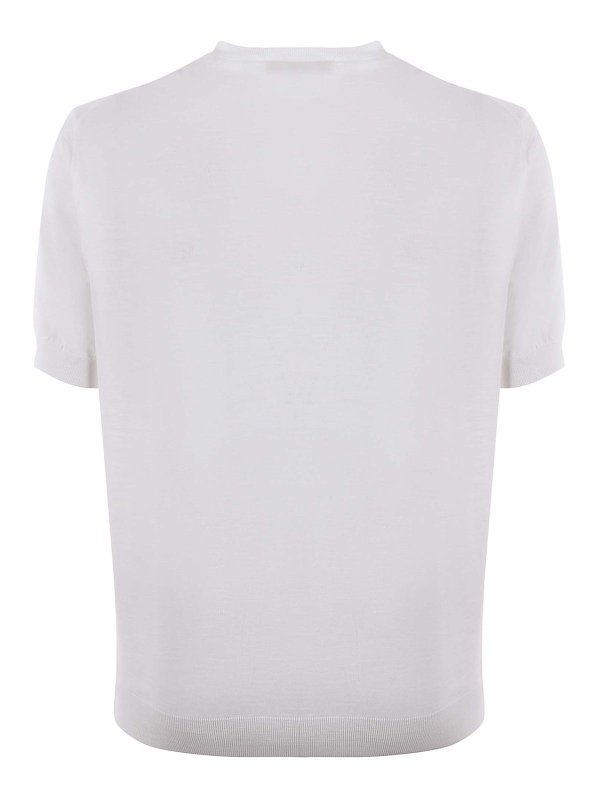 FILIPPO DE LAURENTIIS: t-shirts online - Milky white T-Shirt In Cotton Thread