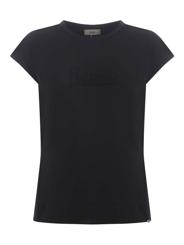 HERNO: Camisetas - Camiseta - Negro