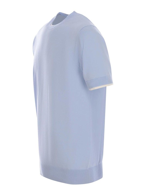 Paolo Pecora: Suéteres con cuello pico online - Suéter Cuello Redondo - Azul Claro