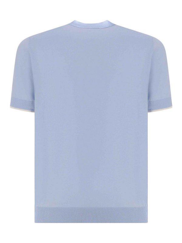 The Best Shops Paolo Pecora: Suéteres con cuello pico - Suéter Cuello Redondo - Azul Claro