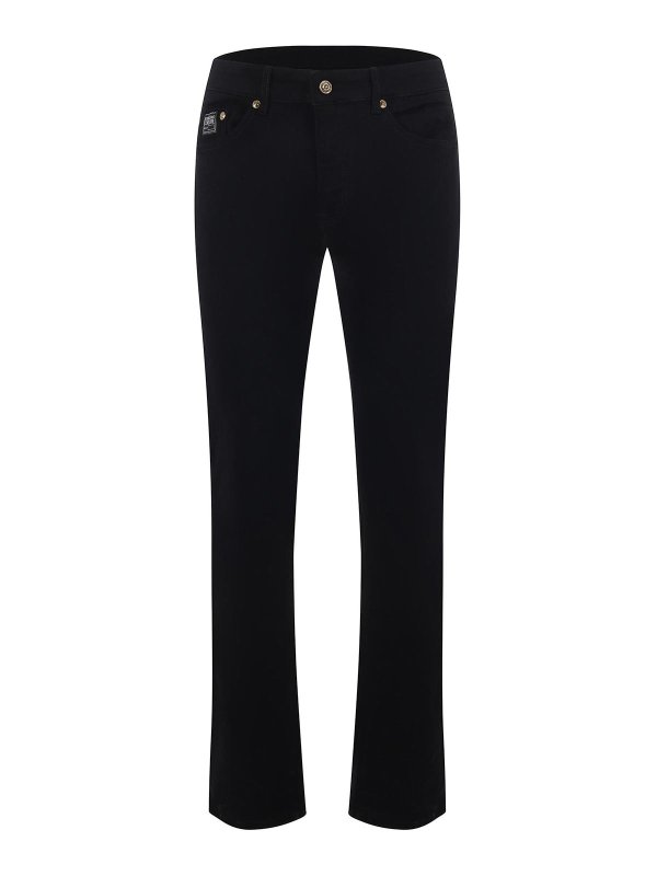 Versace Jeans Couture: Jeans Rectos - Vaqueros Rectos - Negro