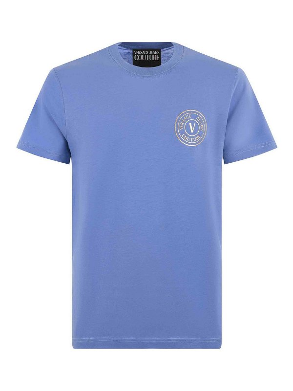 Versace Jeans Couture: Tシャツ - ストレートジーンズ - ブルー