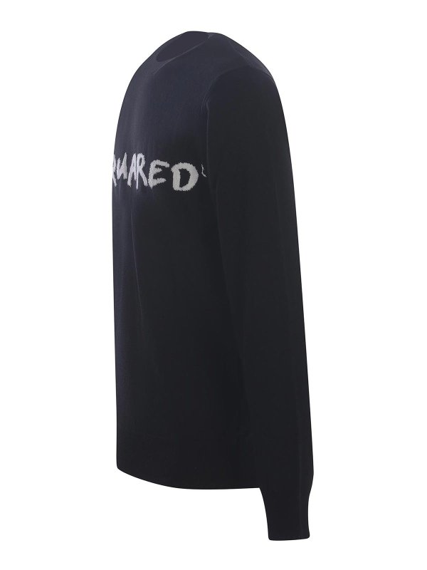 DSQUARED2: Pull col rond online - Pull Col Rond - Noir