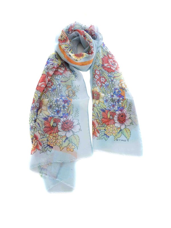 ETRO: Écharpes - Écharpe - Bleu Clair