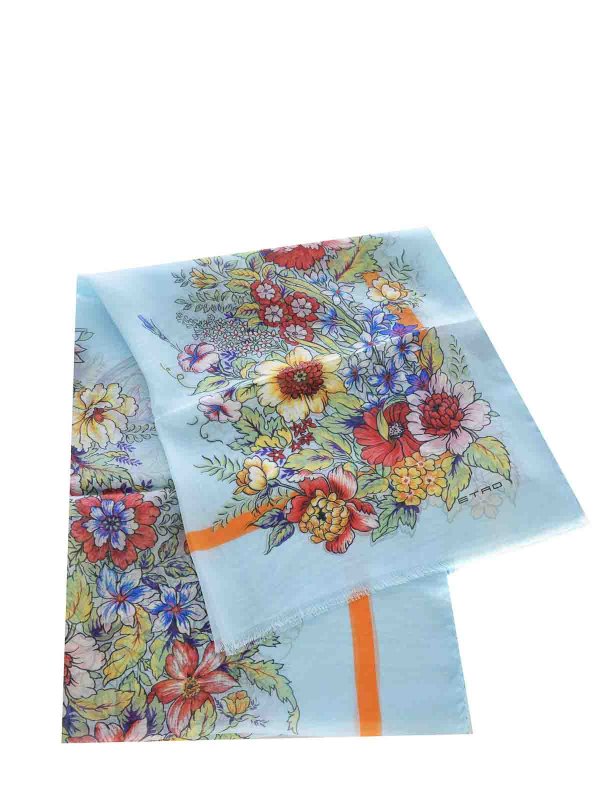 ETRO: Écharpes online - Écharpe - Bleu Clair