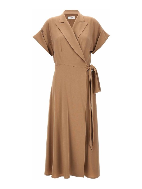 ALBERTO BIANI: ニーレングスドレス - 膝丈ドレス - ベージュ