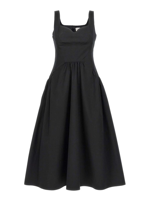 ALEXANDER MCQUEEN: knee length dresses - Heart Neckline Midi Dress