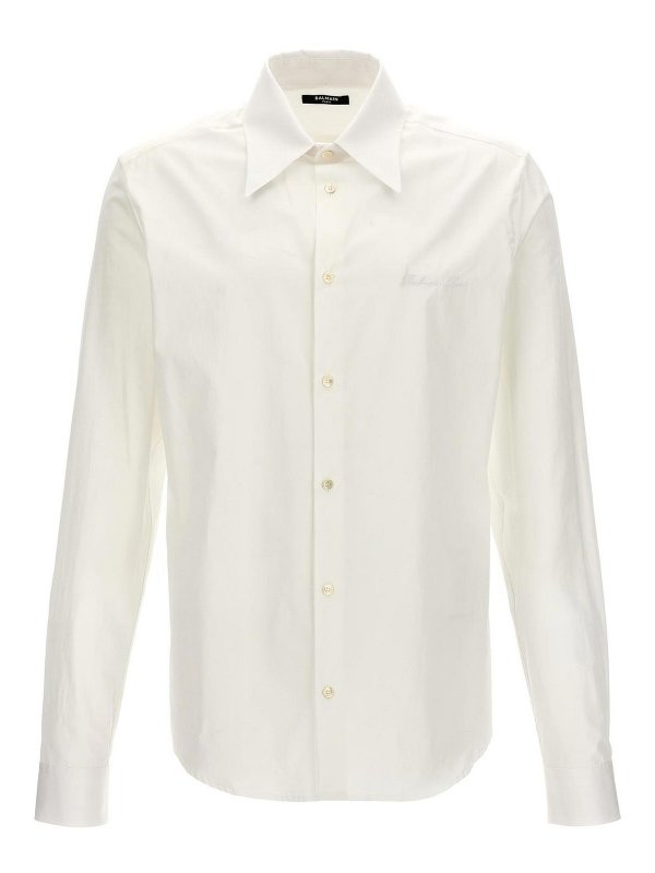 Balmain: shirts - Logo Embroidery Shirt