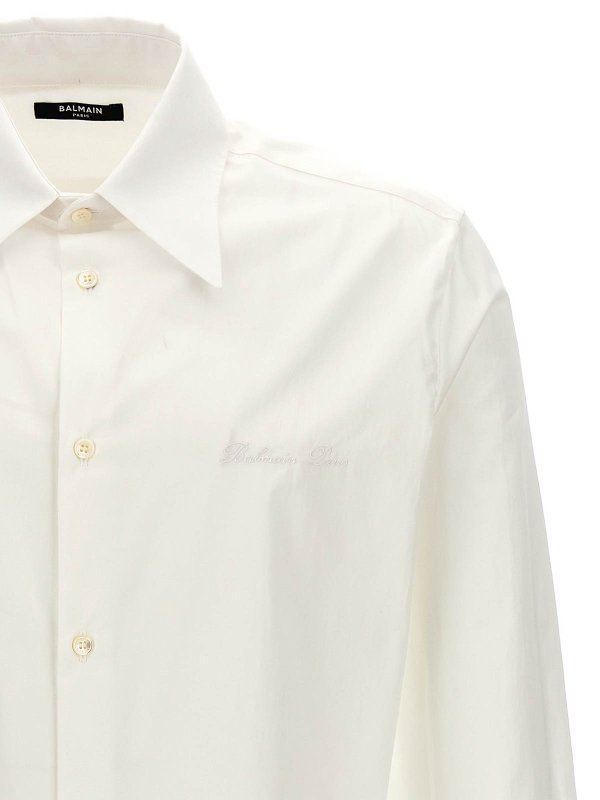 The Best Shops Balmain: shirts - Logo Embroidery Shirt
