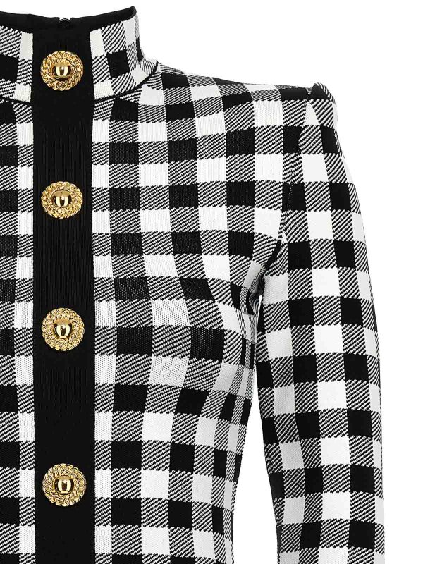 The Best Shops Balmain: knee length dresses - Vichy Knit Dress