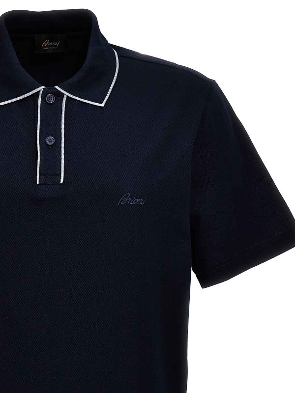 The Best Shops BRIONI: polo shirts - Logo Embroidery Polo Shirt