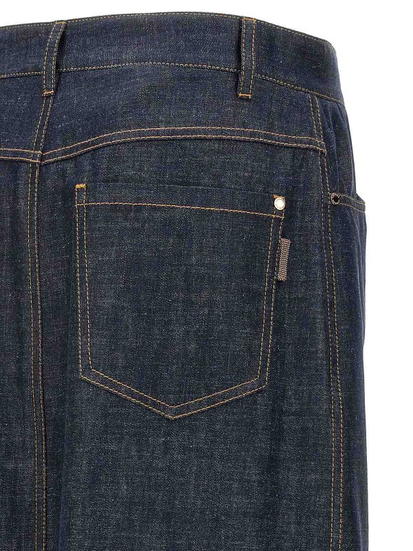 Jupe Midi - Bleu shop online: BRUNELLO CUCINELLI