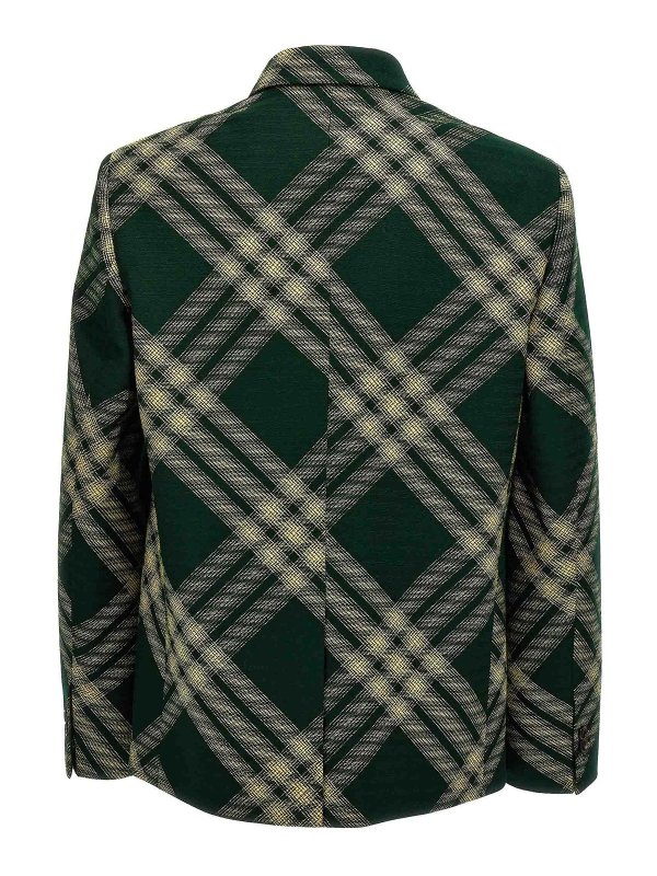 BURBERRY: blazers online - Check Wool Tailored Blazer
