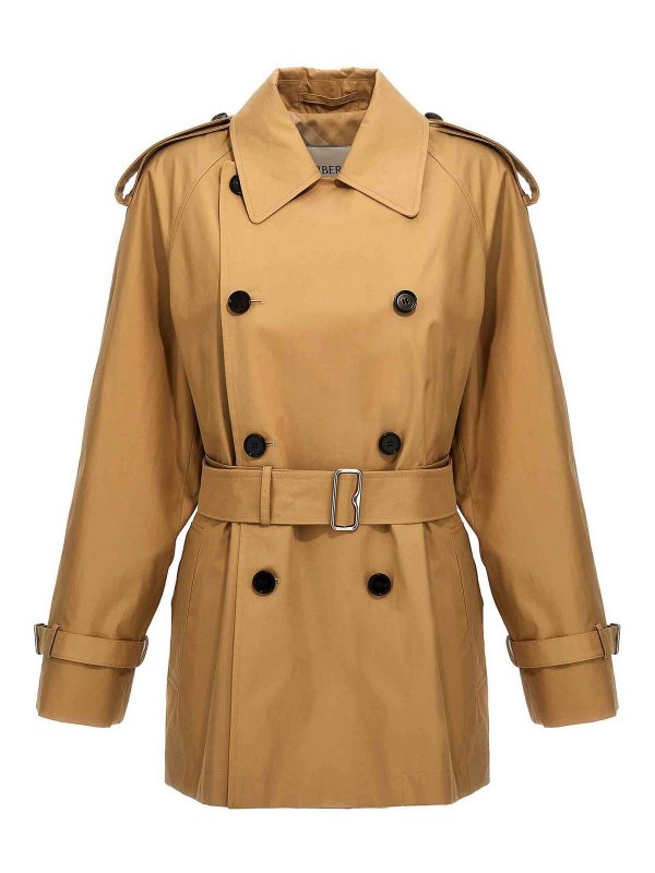 BURBERRY: short coats online - Double-Breasted Short Trench Coat